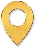 Gold GPS Icon 3D Glossy Golden GPS Symbol with Metallic Shine and Shadowed Effect for Navigation, Location Tracking, and Global Positioning Features png