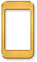 Gold Mobile Phone Icon 3D Golden Smartphone Symbol with Metallic Shine and Shadow Effect for Calls, Messages, Apps, and Wireless Communication Design png