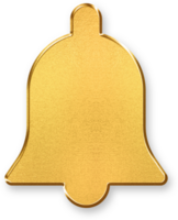 Gold Notification Icon 3D Metallic Bell Symbol with Glossy Gold Shine and Shadowed Style for Alerts, Warnings, and Real Time App Message Reminders png