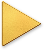 Gold Play Icon 3D Glossy Golden Triangle Symbol with Metallic Shine and Shadowed Effect for Media, , Entertainment, and Audio Playback Controls png