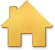 Gold Home Icon 3D Glossy Golden House Symbol with Metallic Shine and Shadowed Effect for Real Estate, Property, and Website Navigation Applications png