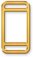 Gold Smartphone Icon 3D Glossy Golden Mobile Phone Symbol with Metallic Shine and Shadowed Style for Communication, Technology, Apps, and Modern Digital Devices png