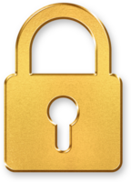 Gold Lock Icon 3D Gold Padlock Symbol with Shiny Metallic Effect and Shadowed Style for Data Privacy, Secure Access, and Login Protection in Digital Security Systems png