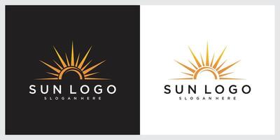 Sun logo design template Icon symbol. vector