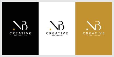 Alphabet letters Initials Monogram logo NB, BN vector