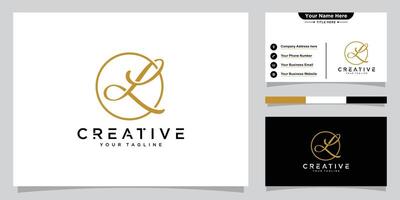 L Initial Handwriting logo template vector