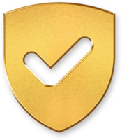 Gold Security Icon 3D Glossy Golden Shield Symbol with Metallic Shine and Shadowed Style for Protection, Cyber Safety, Lock Features, and Privacy Concepts png