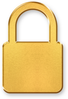 Gold Protection Icon 3D Glossy Golden Shield Symbol with Metallic Shine and Shadowed Style for Security, Privacy, Safety, and Defensive Digital Systems png