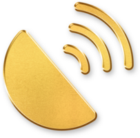 Gold Signal Icon 3D Glossy Golden Connection Bar Symbol with Metallic Shine and Shadowed Style for Wireless Network, Strength Meter, and Internet Communication Concepts png