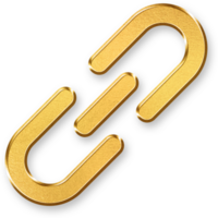 Gold URL Link Icon 3D Glossy Golden Hyperlink Symbol with Metallic Shine and Shadowed Style for Web Navigation, Connection, and Digital Network Concepts png