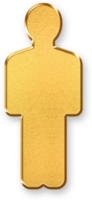 Gold Profile Icon 3D Glossy Golden User Silhouette Symbol with Metallic Shine and Shadowed Style for Personal Account, Contact Information, and Identity Representation Concepts png