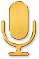 Gold Audio Icon 3D Glossy Golden Sound Symbol with Metallic Shine and Shadowed Effect for Volume, Music, Audio Control, and Multimedia Communication png