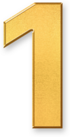 Gold Number One 1 Icon 3D Glossy Golden Digit 1 Symbol with Metallic Shine and Shadowed Style for Rankings, First Place Awards, Priority Listings, and Top Performance Indicators png