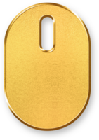 Gold Pointer Icon 3D Glossy Golden Arrow Cursor Symbol with Metallic Shine and Shadowed Style for Navigation, Interaction, Selection, and Digital Control Concepts png