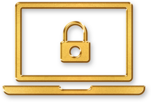 Gold Cybersecurity Icon 3D Glossy Golden Shield with Circuit Pattern and Metallic Shine for Data Protection, Network Security, and Safe Digital Environment Concepts png