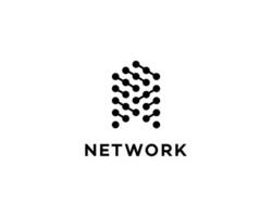 Abstract Network Dots Connection Global Communication System vector