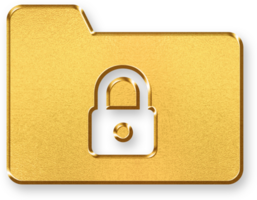 Gold Privacy Icon 3D Glossy Golden Lock with Shield Symbol with Metallic Shine and Shadowed Style for Data Protection, Personal Security, and Online Privacy Concepts png