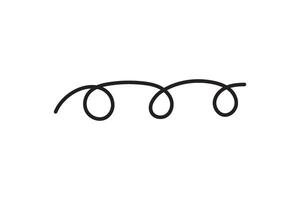 Abstract Swirls, Curvy Line Art, Simple Doodle, Circular Design, Black Outline, Continuous Line vector