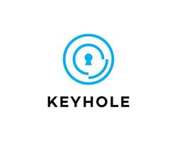 Abstract Keyhole Logo Design Security, Privacy, Access, Protection, Technology vector