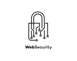 Cybersecurity Web Protection Digital Lock Circuitry Safeguard Data Privacy vector
