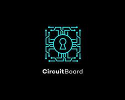 Cybersecurity Circuit Board Keyhole Digital Lock System Protection vector