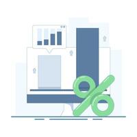 Return on Investment concept per year with upward graph, one year financial growth. for savings program, annual profit and ROI Return on Investment Infographic. Design illustration. vector