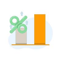 Return on Investment per year concept with upward graph, one year financial growth. for savings program, annual profit and ROI Return on Investment Infographic. Flat design illustration vector