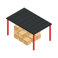 Stacked Cardboard Boxes Isometric vector