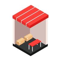 Box Shelter Isometric vector