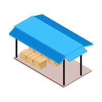 Small Box Stand Isometric vector