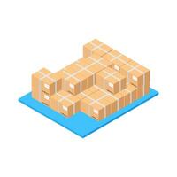 Stacked Small Boxes Isometric vector