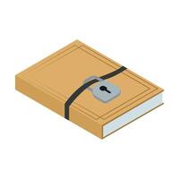 Book with Padlock Isometric vector
