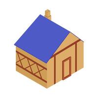 Medieval House Isometric vector