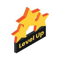 Level Up Star Isometric vector