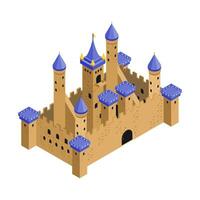 Medieval Castle Isometric vector