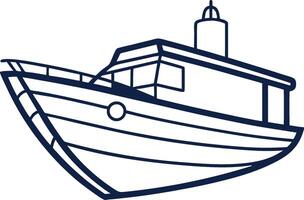 Simple Line Drawing of a Motorboat Yacht for Nautical Designs vector