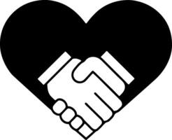 Handshake inside a Heart Symbol of Partnership and Love vector