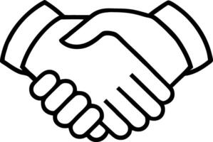 Simple Black Outline Handshake Icon Graphic vector