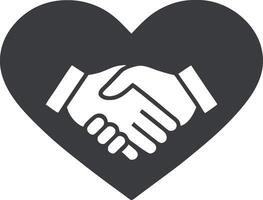 Heart Shape Handshake Representing Love and Partnership vector