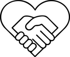 Heart Shaped Handshake Representing Unity and Love vector