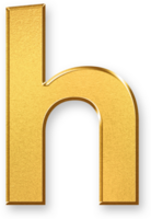 Gold Letter h Icon 3D Glossy Golden Lowercase h Symbol with Metallic Shine and Shadowed Style for Typography, Educational Fonts, Alphabet Based Branding, and Letter Identity Design png