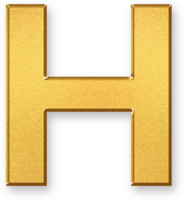Gold Letter H Icon 3D Glossy Golden Uppercase H Symbol with Metallic Shine and Shadowed Style for Typography Design, School Materials, Corporate Branding, and Letter Based Creative Projects png