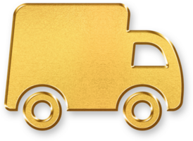 Gold Express Icon 3D Glossy Golden Speed Arrow and Motion Lines Symbol with Metallic Shine and Shadowed Style for Rapid Delivery, Urgent Transport, and High Speed Shipping Services png