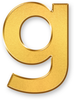 Gold Letter g Icon 3D Glossy Golden Lowercase g Symbol with Metallic Shine and Shadowed Style for Visual Typography, Alphabet Themed Graphics, School Fonts, and Brand Identity Systems png