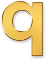 Gold Letter q Icon 3D Glossy Golden Lowercase q Symbol with Metallic Shine and Shadowed Style for Typography Projects, Educational Graphics, Letter Based Branding, and Alphabet Design png