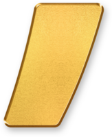 Gold Comma Icon 3D Glossy Golden Symbol with Metallic Shine and Shadowed Style for Punctuation, Sentence Structure, Data Separation, and Editorial Writing Elements png