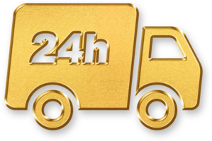 Gold Xpress Icon 3D Glossy Golden Lightning Delivery Symbol with Metallic Shine and Shadowed Style for Super Fast Service, Urgent Shipping, and High Speed Logistics Branding png