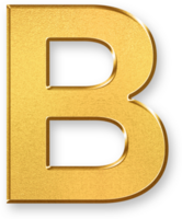 Gold Letter B Icon 3D Glossy Golden Uppercase B Symbol with Metallic Shine and Shadowed Style for Branding Typography, Alphabet Design, School Elements, and Text Composition Visuals png