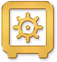 Gold Configuration Icon 3D Glossy Golden Gear Symbol with Metallic Shine and Shadowed Style for Settings, System Preferences, Software Tools, and Customization Design Concepts png