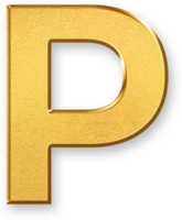 Gold Letter P Icon 3D Glossy Golden Uppercase P Symbol with Metallic Shine and Shadowed Style for Typography Projects, Educational Use, Brand Monograms, and Letter Based Visual Identity png